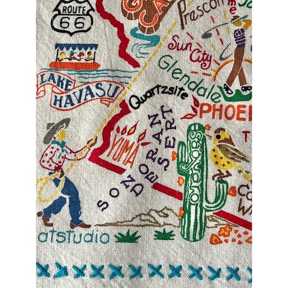 Catstudio Arizona Dish Towels Set of 2 Cotton AZ Map Design 29x21 New Gift - Picture 11 of 14